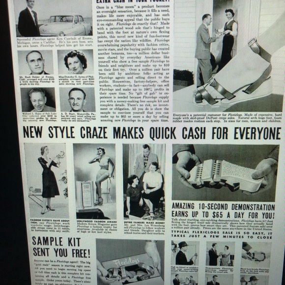 Vintage 1950’s FLEXICLOGS: Articulated Wooden Sole Sandals - Child’s Size 3 - Picture 8 of 9